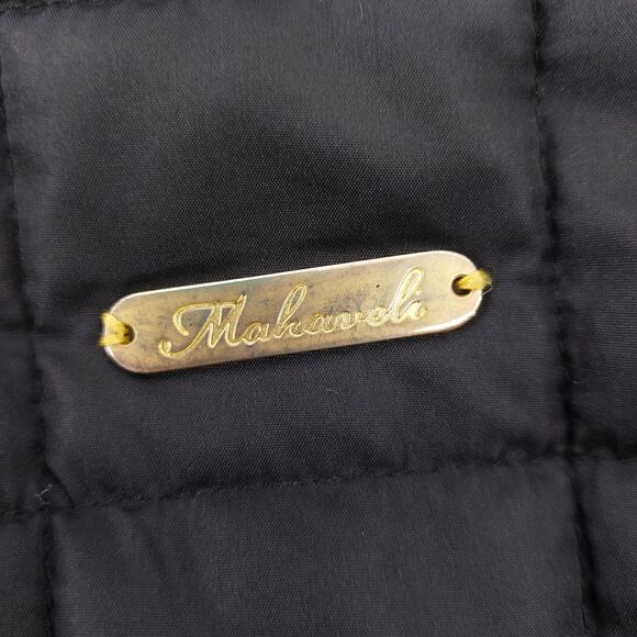 Vtg Makaveli Branded Black Vest Black Puff Size 3X Distroyed - Picture 3 of 16